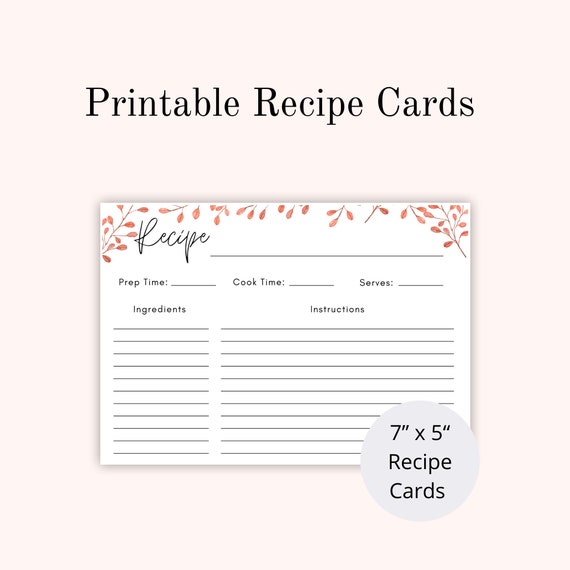 Free Printable Recipe Cards