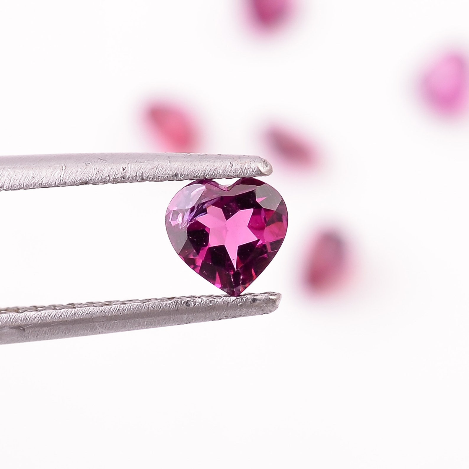 Heart Rhodolite Garnet Faceted Heart Shape Gemstone 4mm 5mm | Etsy