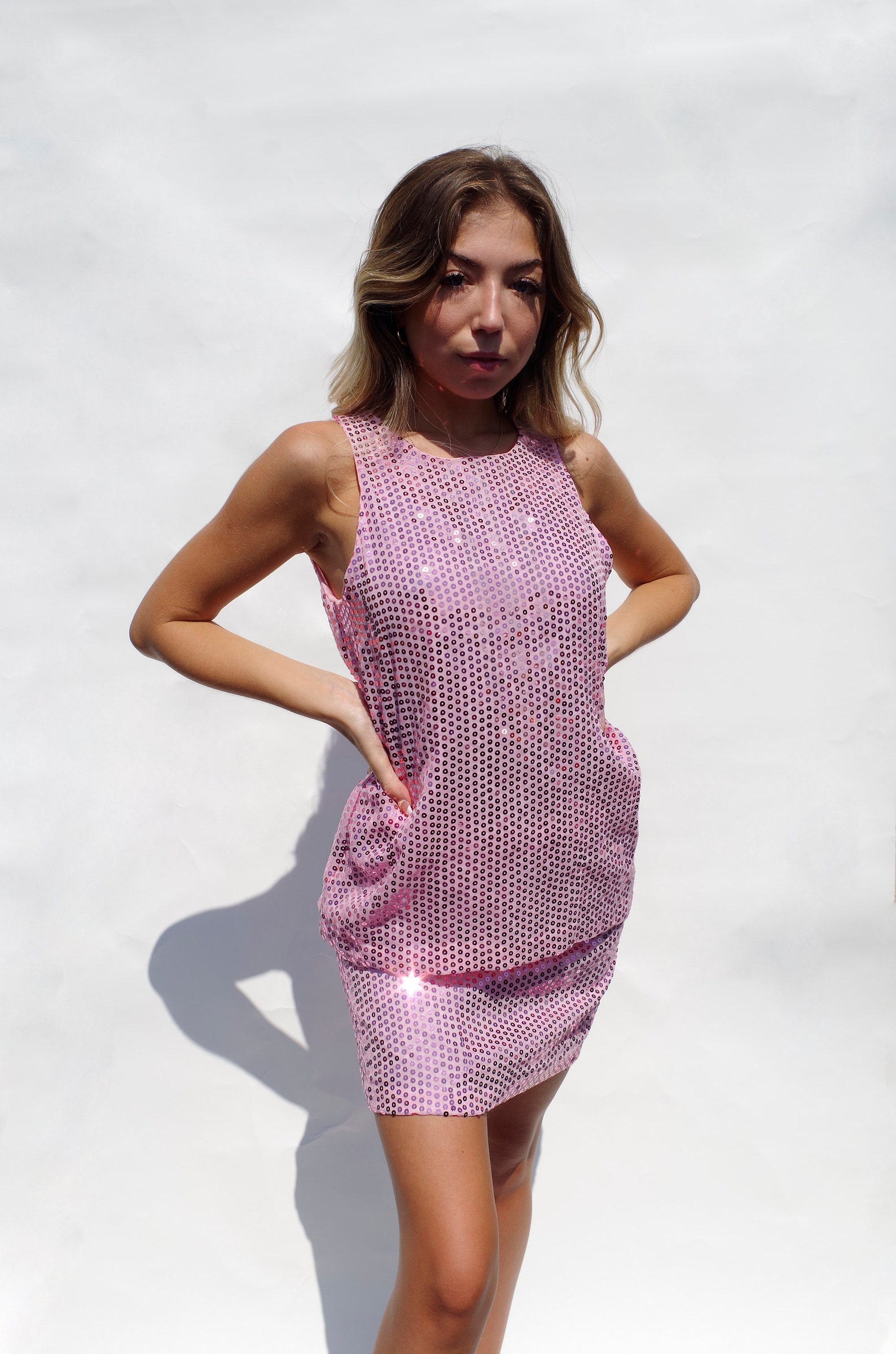 pink sequin 2 piece set
