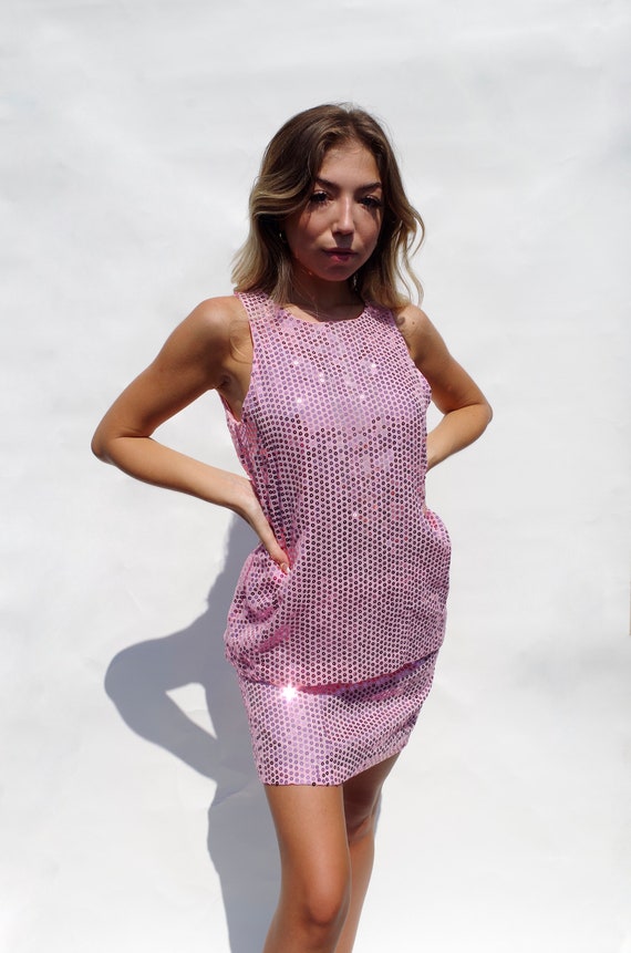 Pink Sequin Two Piece Set Vintage Petite, Tween, … - image 2