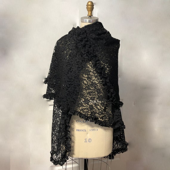 Black Lace Wrap Shawl - image 2