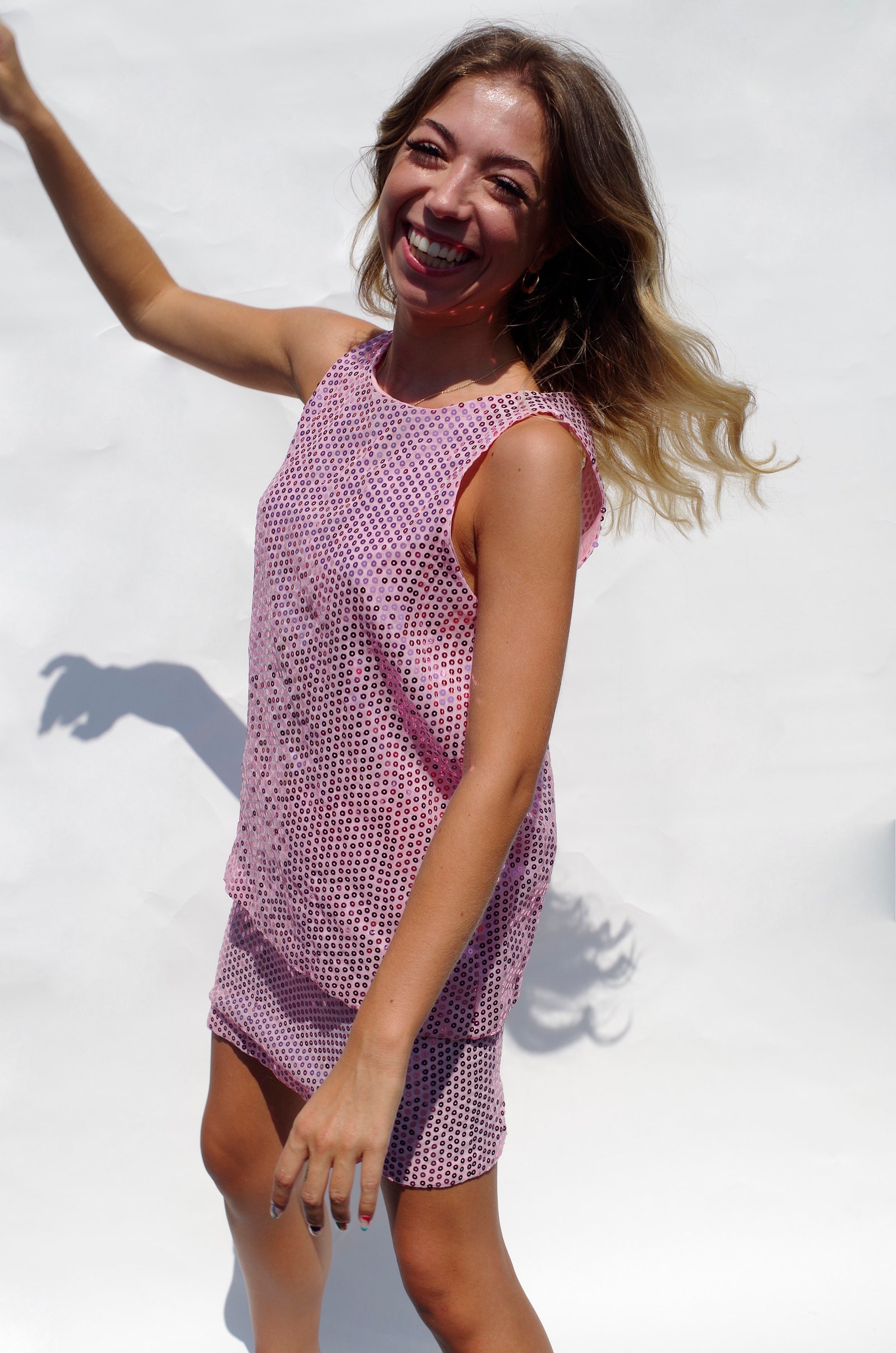 pink sequin 2 piece set