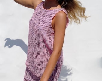 Pink Sequin Two Piece Set Vintage Petite, Tween, Juniors