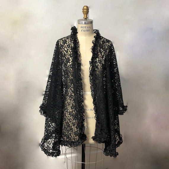 Black Lace Wrap Shawl - image 1