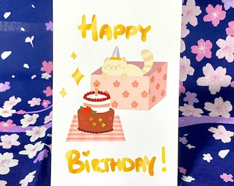 Birthday Card Cat Design