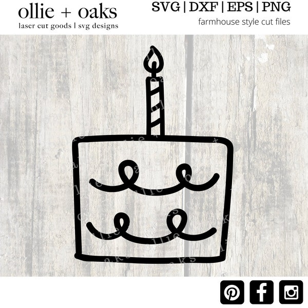 First Birthday Cake SVG - First Birthday SVG - Hand-drawn birthday cake Svg - Birthday Svg - Cut Files for Cricut Svg -