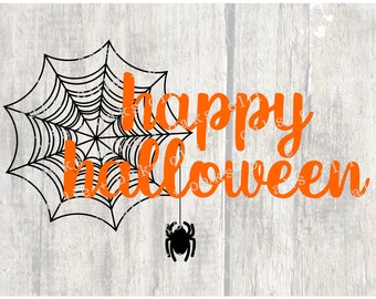Happy Halloween SVG - Halloween SVG - Spider SVG - Fall Svg - Spider Web Svg - T-shirt Svg - Svg - Svg Files for Cricut - Svg Cut Files