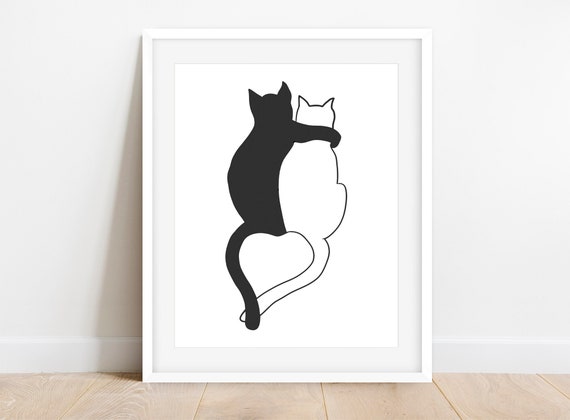 Cats Love Print Cats Printable Cats Wall Art Cats Love | Etsy