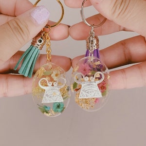 Hmong Keychains, Resin floral keychains, Phiaj- made to order