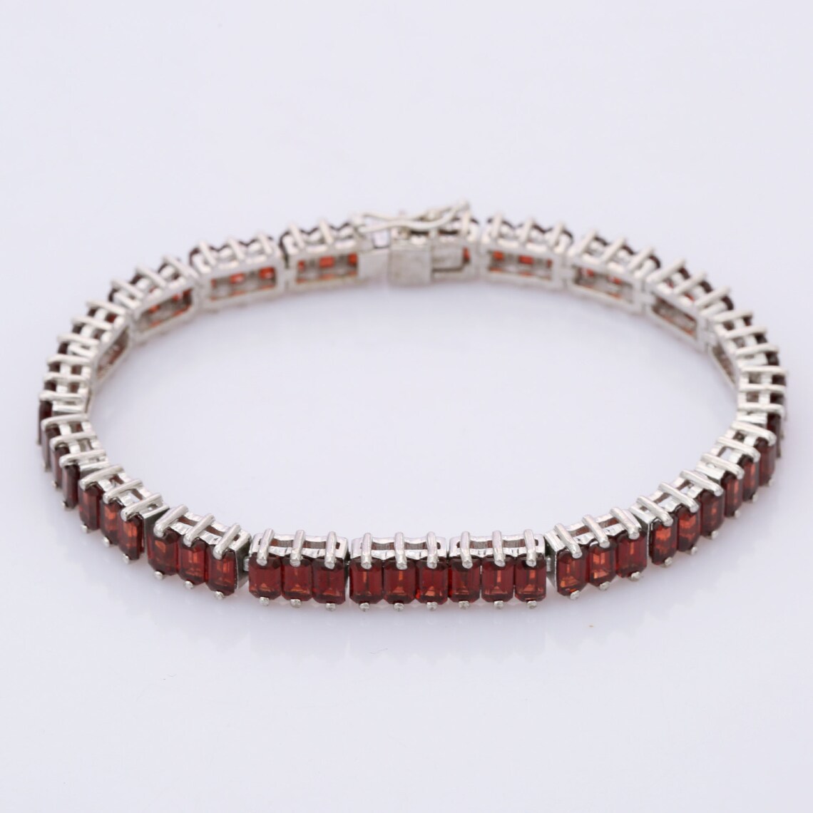 925 Sterling Silver Tennis Bracelet Prong Setting Etsy