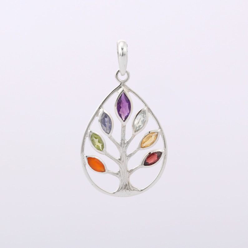 Bezel Setting 925 Sterling Silver Gift For Her Yoga Jewelry Christmas Gift Chakra Pendant Gemstone Pendant