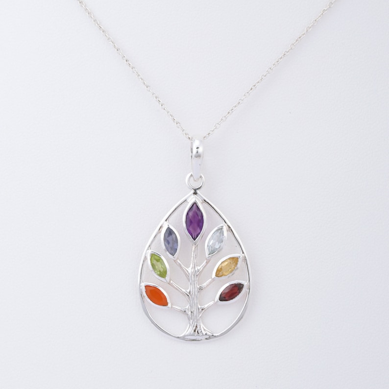 Bezel Setting 925 Sterling Silver Gift For Her Yoga Jewelry Christmas Gift Chakra Pendant Gemstone Pendant