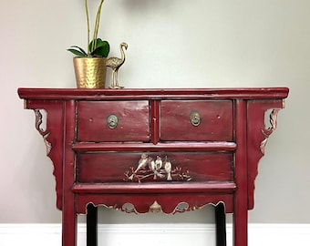 SALE ** Chinese Red console table /Sideboard.