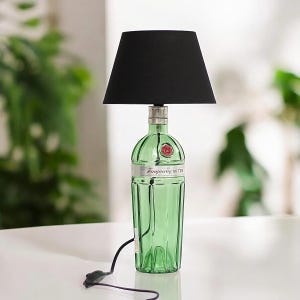 Tanqueray No Ten 1l table lamp, gift, upcycling, handmade, gin, lampada design, lampada bottiglia
