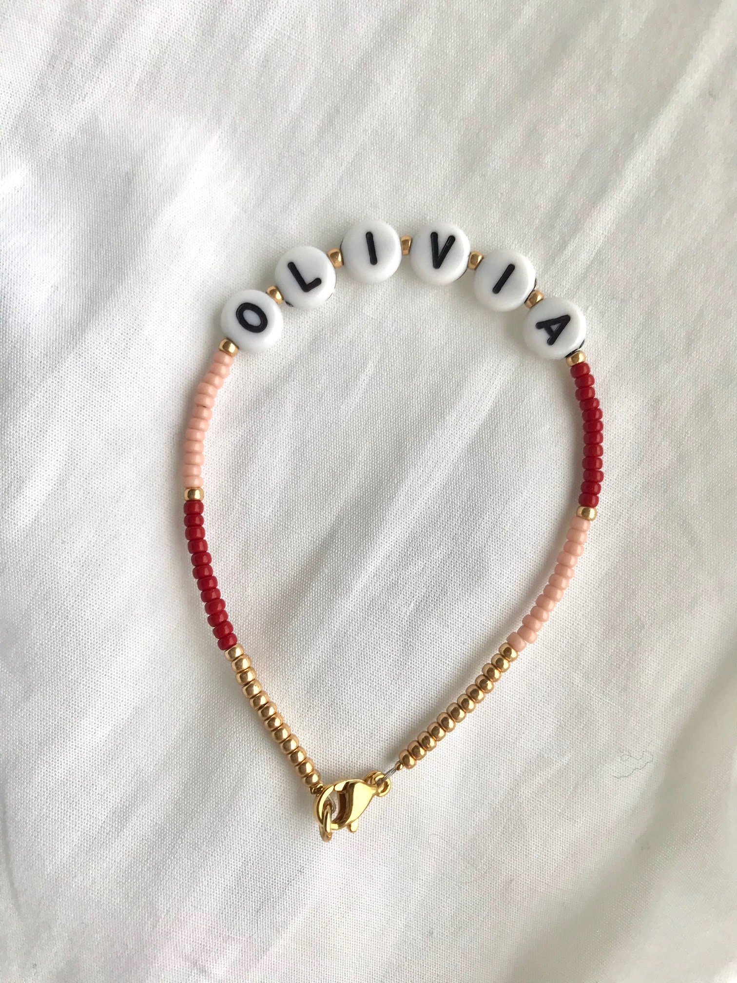 Personalized Letter Bracelet Name Bracelet Beaded Bracelet Glass Seed