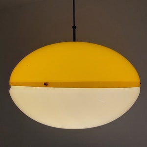 Extremly Rare  Space Age  Pendant Lamp, Yellow & White, Yugoslavia, 1970s
