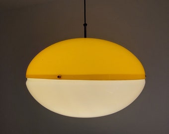 Extremly Rare  Space Age  Pendant Lamp, Yellow & White, Yugoslavia, 1970s