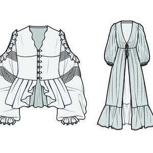 Collezione Boho 1 _Disegni di disegni tecnici CAD_Adobe Illustrator