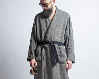 Linen bathrobe, gender-neutral