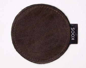 Leather Coaster, dark brown