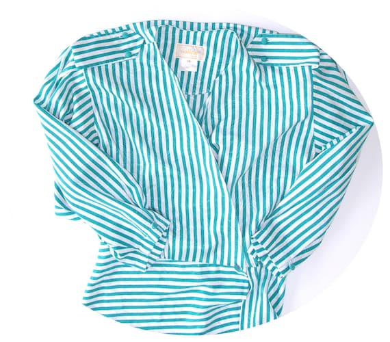 80s striped blouse