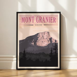 Affiche du Mont Granier - Savoie - Chartreuse // Illustration  - Décoration Murale - Poster de Savoie - Alpin - Chambéry