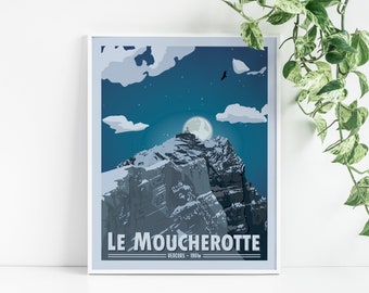 Moucherotte poster - Massif du Vercors - Wall decoration board - Vintage poster