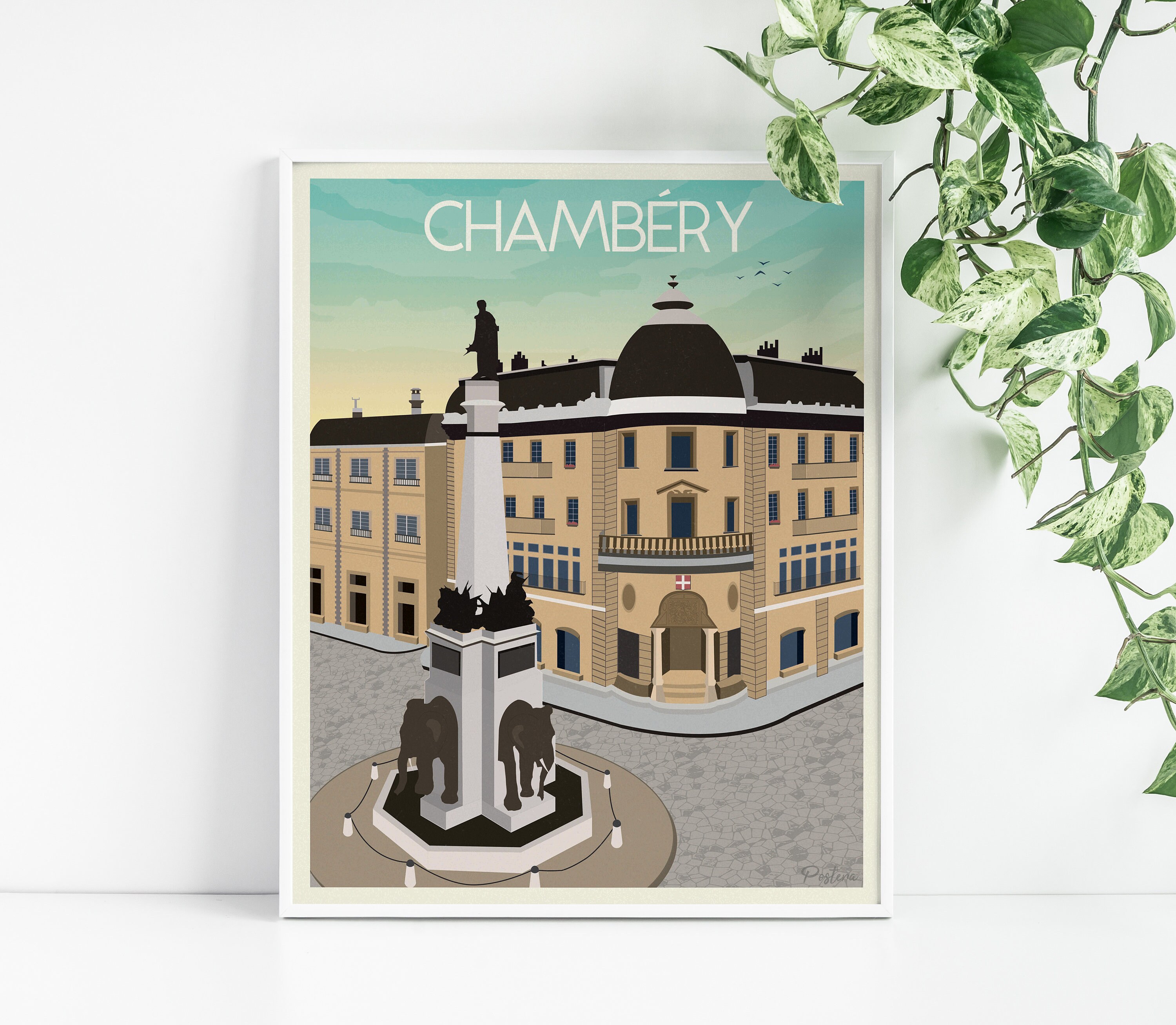 Affiche de Chambéry - Savoie Tableau Décoration Murale Poster Vintage