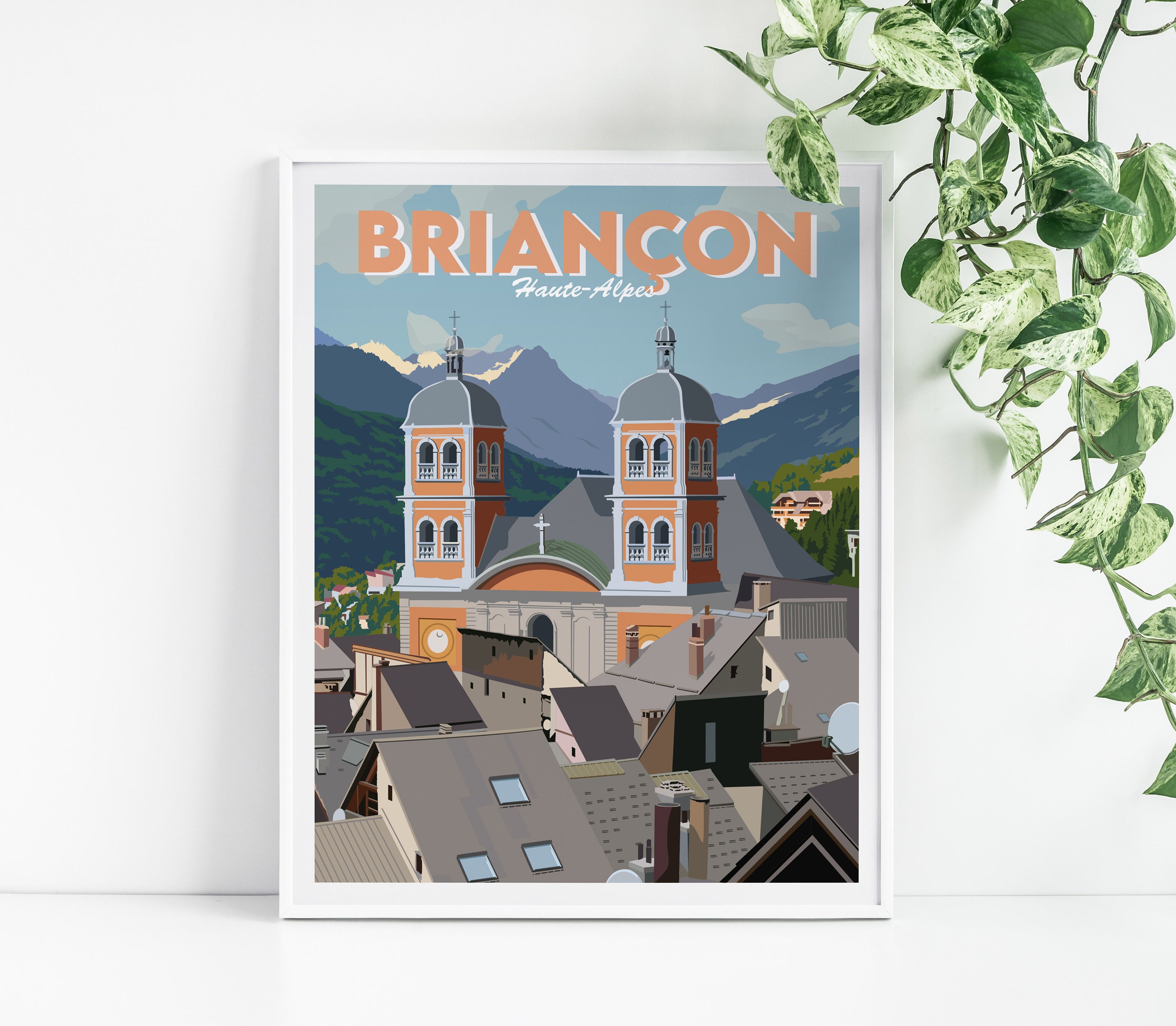 Affiche de Briançon - Hautes Alpes Tableau Décoration Murale Poster Vintage