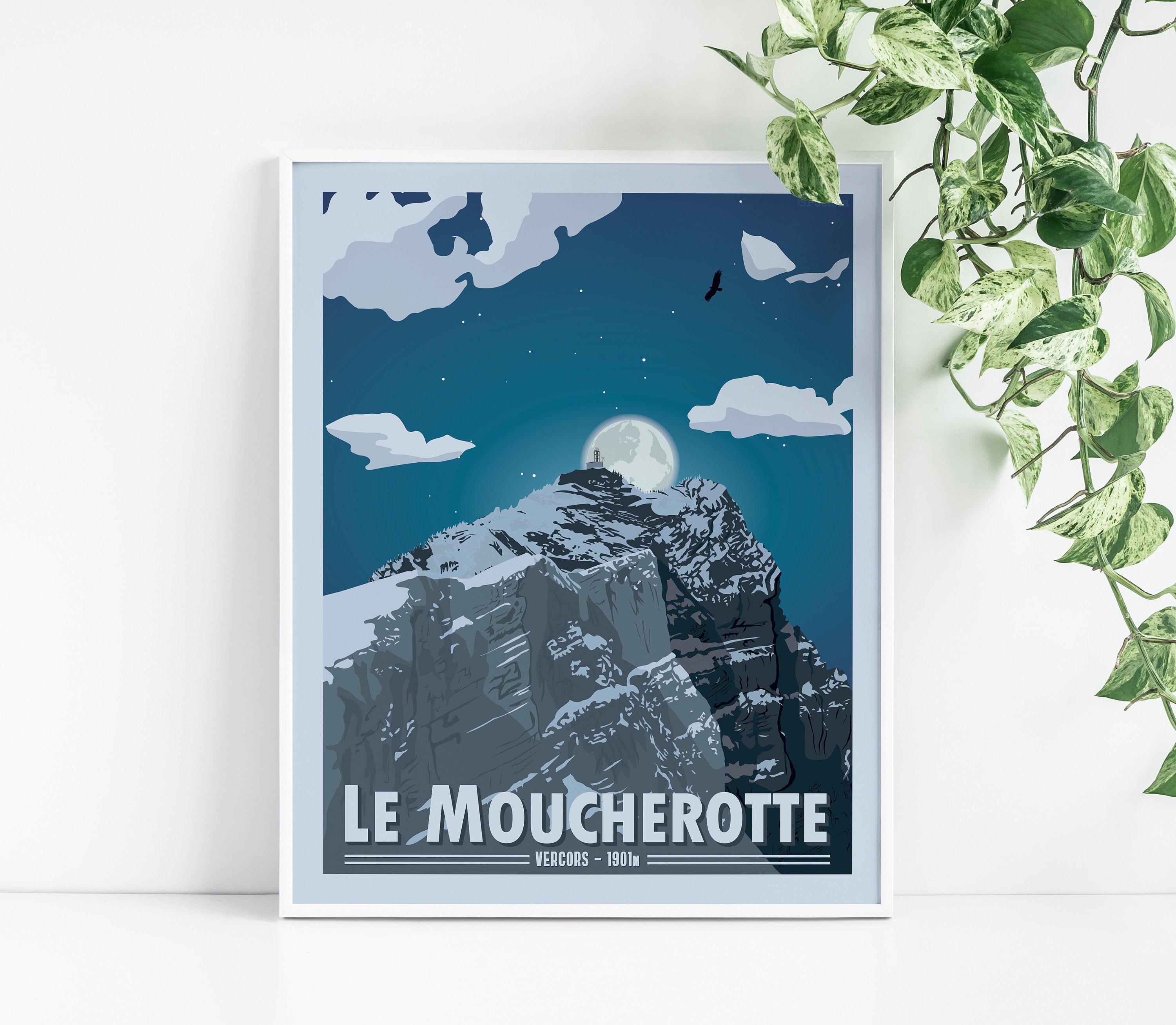 Affiche Du Moucherotte - Massif Vercors Tableau de Décoration Murale Poster Vintage