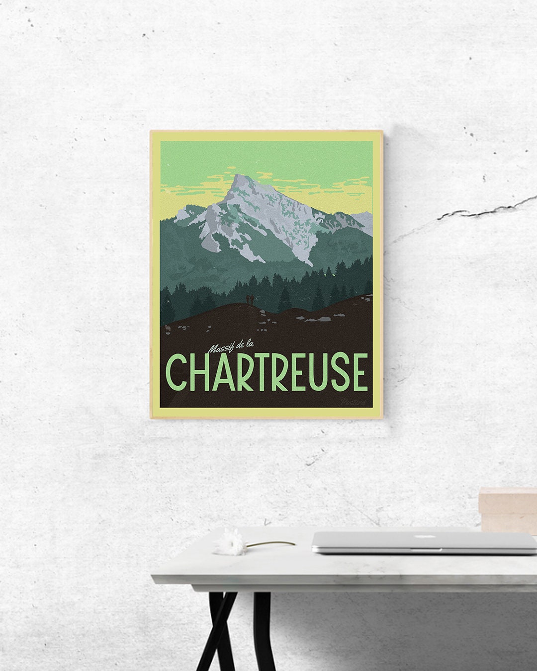 AFFICHE Illustration CHARTREUSE Le Grand Som - France