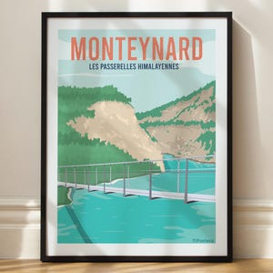Pôster das passarelas de Monteynard - Trièves Dauphiné - Pintura de decoração de parede - Pôster vintage