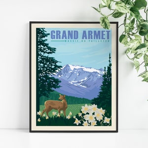 Plakat des Grand Armet Massif du Taillefer- Alpes - Wanddekorationsgemälde - Vintage-Plakat