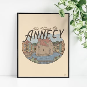 Poster of Annecy- The Venice of the Alps - Haute Savoie - Wall decoration painting - Vintage Poster