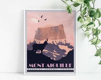 Mont Aiguille Poster - Vercors Massif - Wall Decoration Painting - Vintage Dauphiné Poster