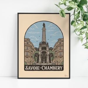 Affiche de Chambéry - Savoie - Tableau de décoration murale - Poster Vintage