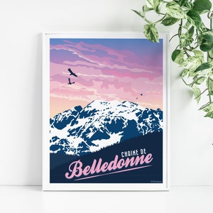 Plakat „La Chaîne de Belledonne“ – Grenoble Dauphiné Isère – Wanddekorationsplakat