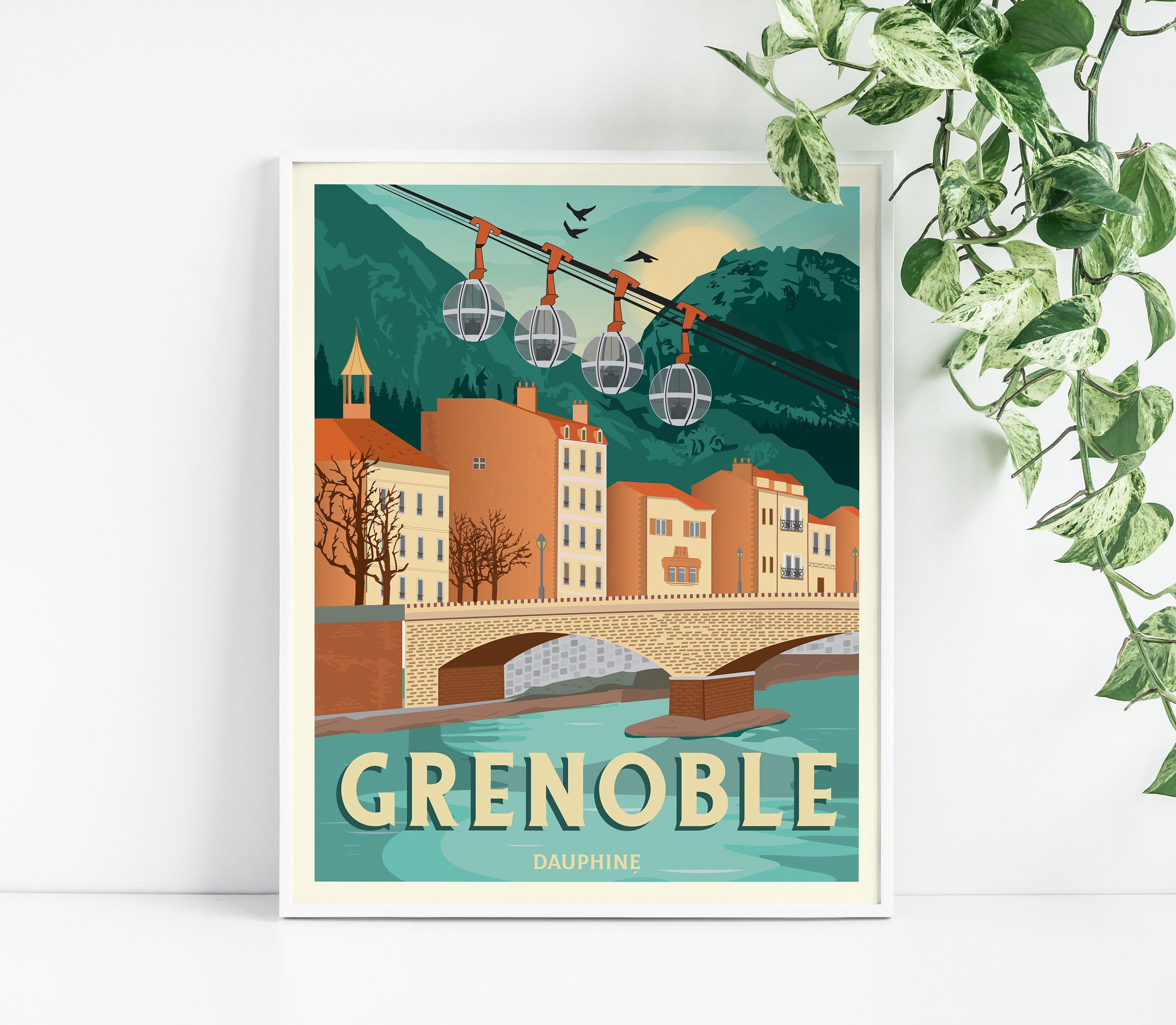 Affiche de Grenoble - Dauphiné Tableau Décoration Murale Poster Vintage