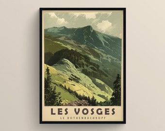 Affiche vintage du Massif des Vosges - Décoration Murale