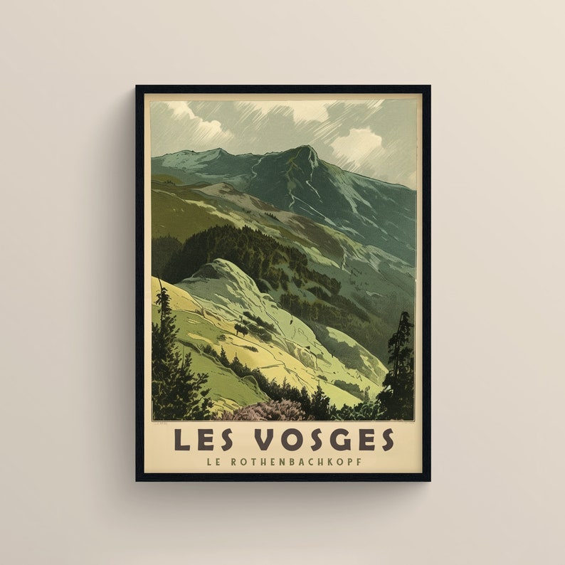 Vintage Poster of the Vosges Massif Wall Decoration image 1