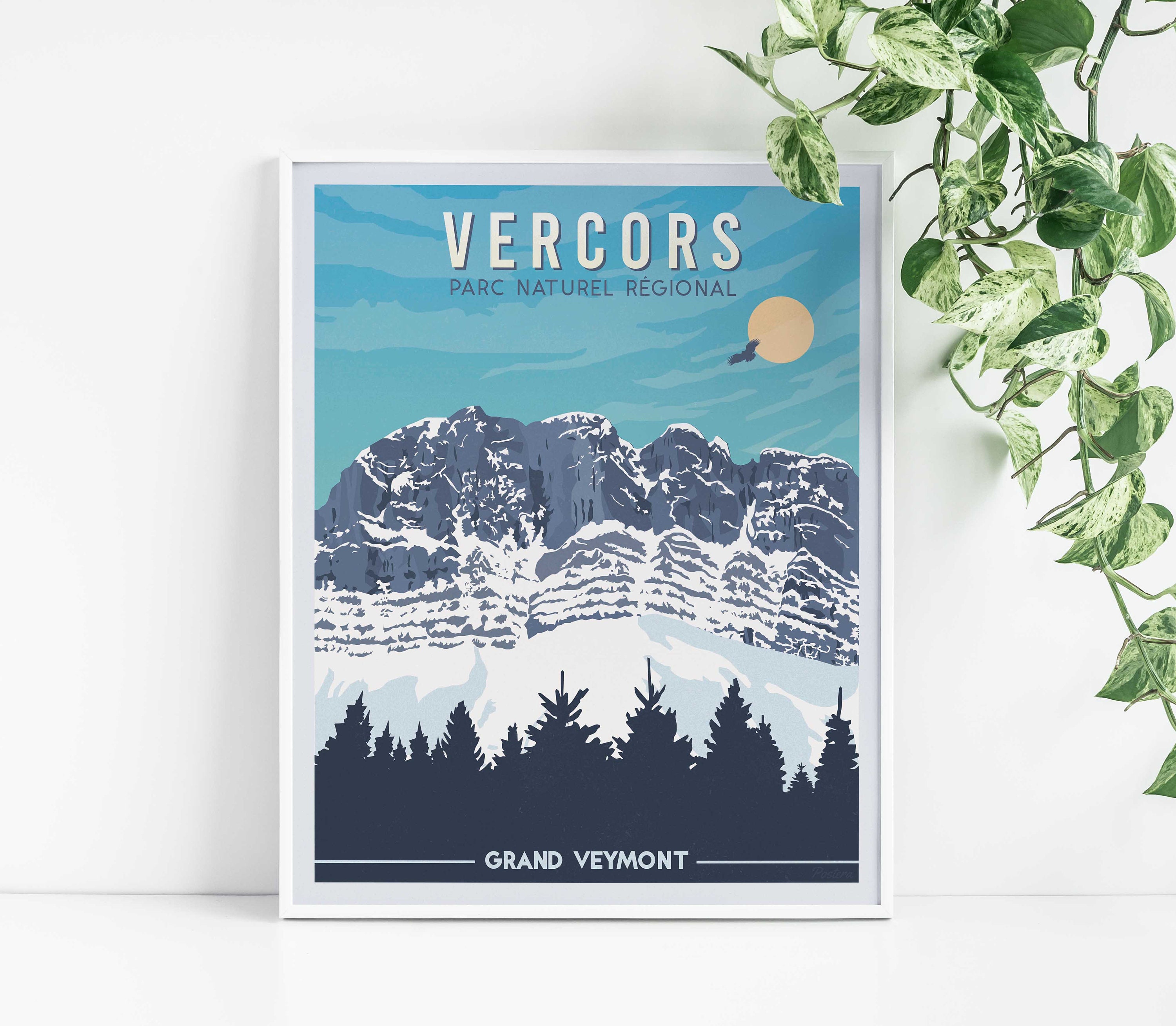 Affiche Du Vercors - Grand Veymont Dauphiné Tableau de Décoration Murale Poster Vintage