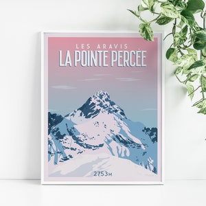 Affiche de La Pointe Percée - Chaîne des Aravis  - Sommet de Savoie & Haute-Savoie