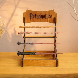 Magic wand stand, Wizard wand holder, Wizard wand display, Multiple wand holder, Witch wand stand, Wand wood rack, Wand holder personalized