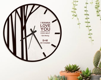 LOVE clock, Original wall clock, Personalized clock for home decoration, Wooden clock, Clock with Love, Cute Wall Clock, Gift Giving Idea