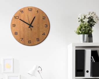 Decorative wooden wall clock, Rustic wall clock, Modern wall clock, Minimalist silent wall clock, Mid century clock, Oversized wall clock