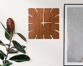 Oversize Wall Clock, Wooden Modern Large Wall Clock, Minimalist Wall Clock, Decorative Clock for Wall, Rustic Wall Clock, Silent Wall Clock