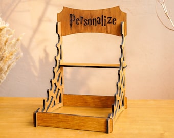 Soporte de varita mágica, exhibición de varita mágica, estante de madera de varita personalizada, soporte de varita mágica, soporte de varita múltiple, soporte de varita de bruja