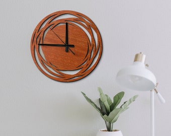 Wooden wall clock, Rustic wall clock, Modern wall clock, Minimalist silent wall clock, Unique Mid century wall clock, Small wall clock