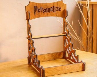 Wizard wand display, Magic wand stand, Wand wood rack, Wizard wand holder, Multiple wand holder, Witch wand stand, Wand holder personalized