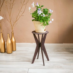 Wood Pedestal Stand Planter Risers Display Household Flower Pot Base Rustic  Wooden Stands Bowl